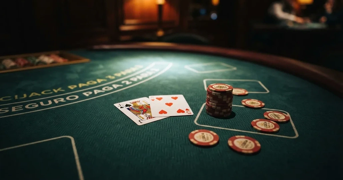Mesa de jogo iluminada com cartas, vista de cima — blackjack casinos em portugal