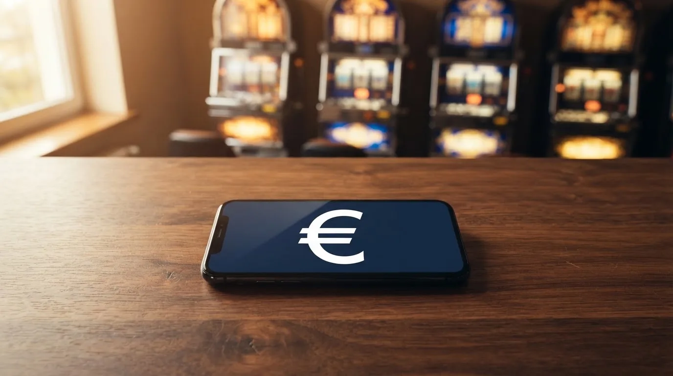 Roda de roleta e fichas sobre feltro verde, sob uma luz quente de fim de tarde — slots por dinheiro em portugal